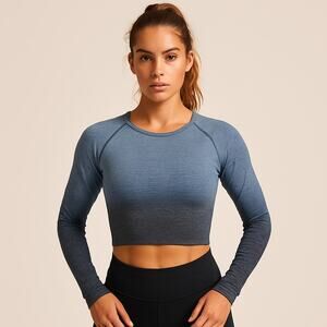 Victoria's Secret PINK Seamless Ombre Long Sleeve Crop Top Women’s Small